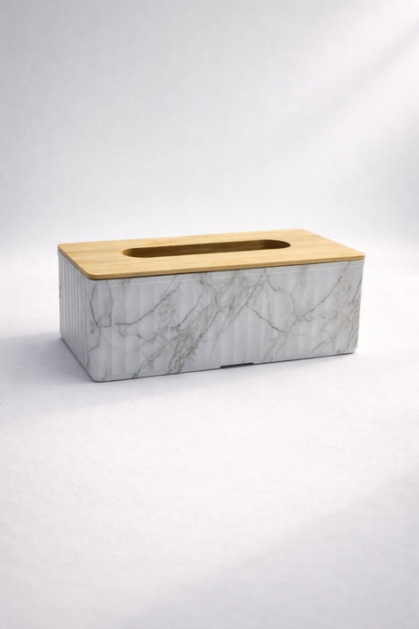 Hermia Soporte para Servilletas BU0117 Blanco y Roble